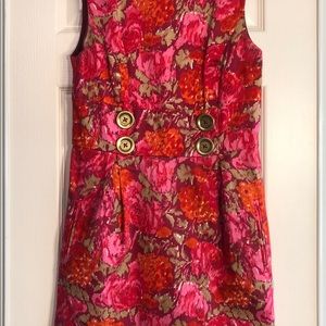Red and pink floral dress